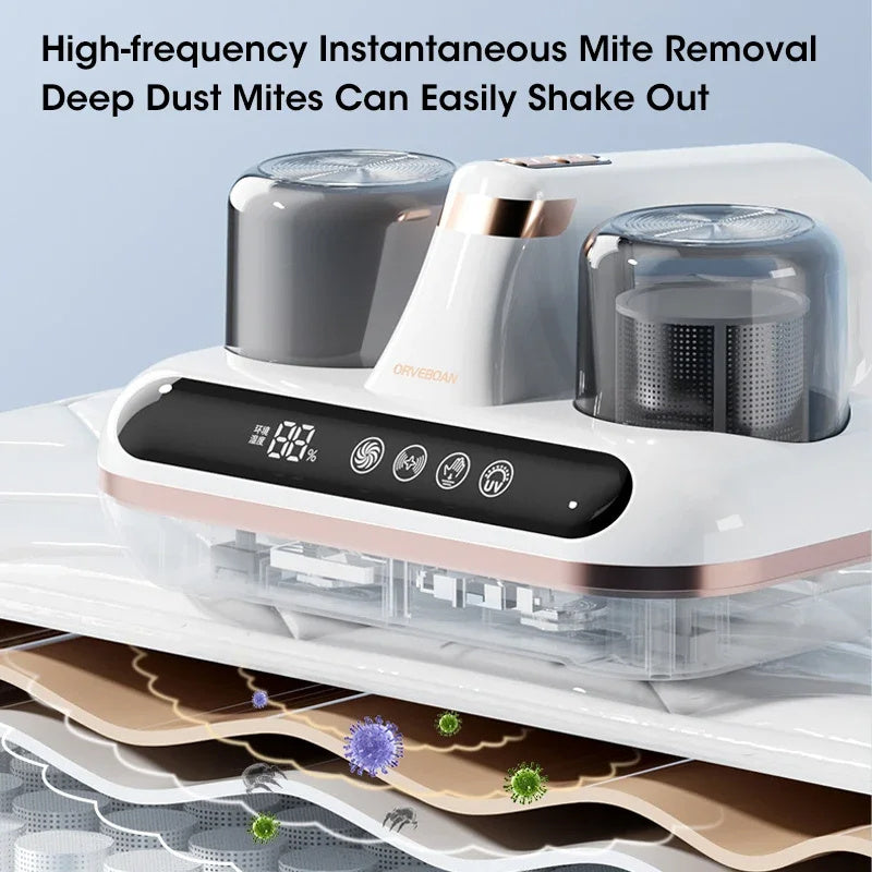 New Mattress Vacuum Mite Remover Cordless Handheld Cleaner Powerful Suction For Cleaning Bed Pillows Home Supplies Nak Health and Beauty