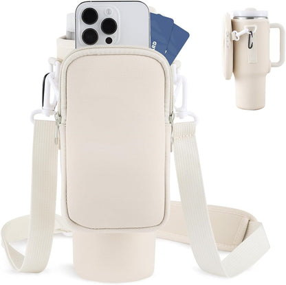 Slok Water Bottle Carrier Bag, Compatible With 40oz Tumbler With Handle, Modern Water Bottle Holder With Simple Adjustable Strap For Outdoor Walking Hiking Travelling Sports-Blue Purple Nak Health and Beauty