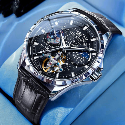 Fashion Starry Sky Mechanical Watch Business Hollow Waterproof Men Nak Health and Beauty
