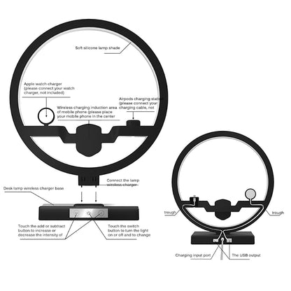 Fast Wireless Charger Dock Station EU PLUG Black Teal Simba