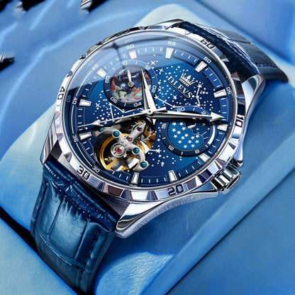 Fashion Starry Sky Mechanical Watch Business Hollow Waterproof Men Nak Health and Beauty