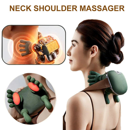 Electric Neck And Shoulder Muscle Massager Wireless Shoulder And Back Kneading Massage Shawl Neck Masajeador Relax Pain Relief Nak Health and Beauty