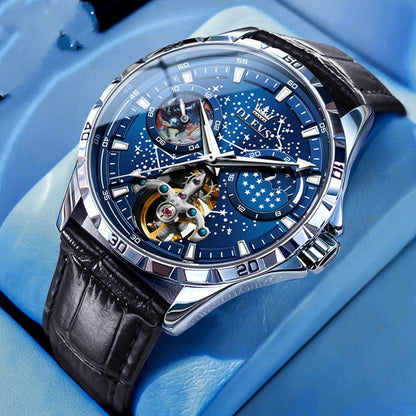 Fashion Starry Sky Mechanical Watch Business Hollow Waterproof Men Nak Health and Beauty