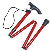Life Healthcare Walking Stick Folding/Adjustable - Red