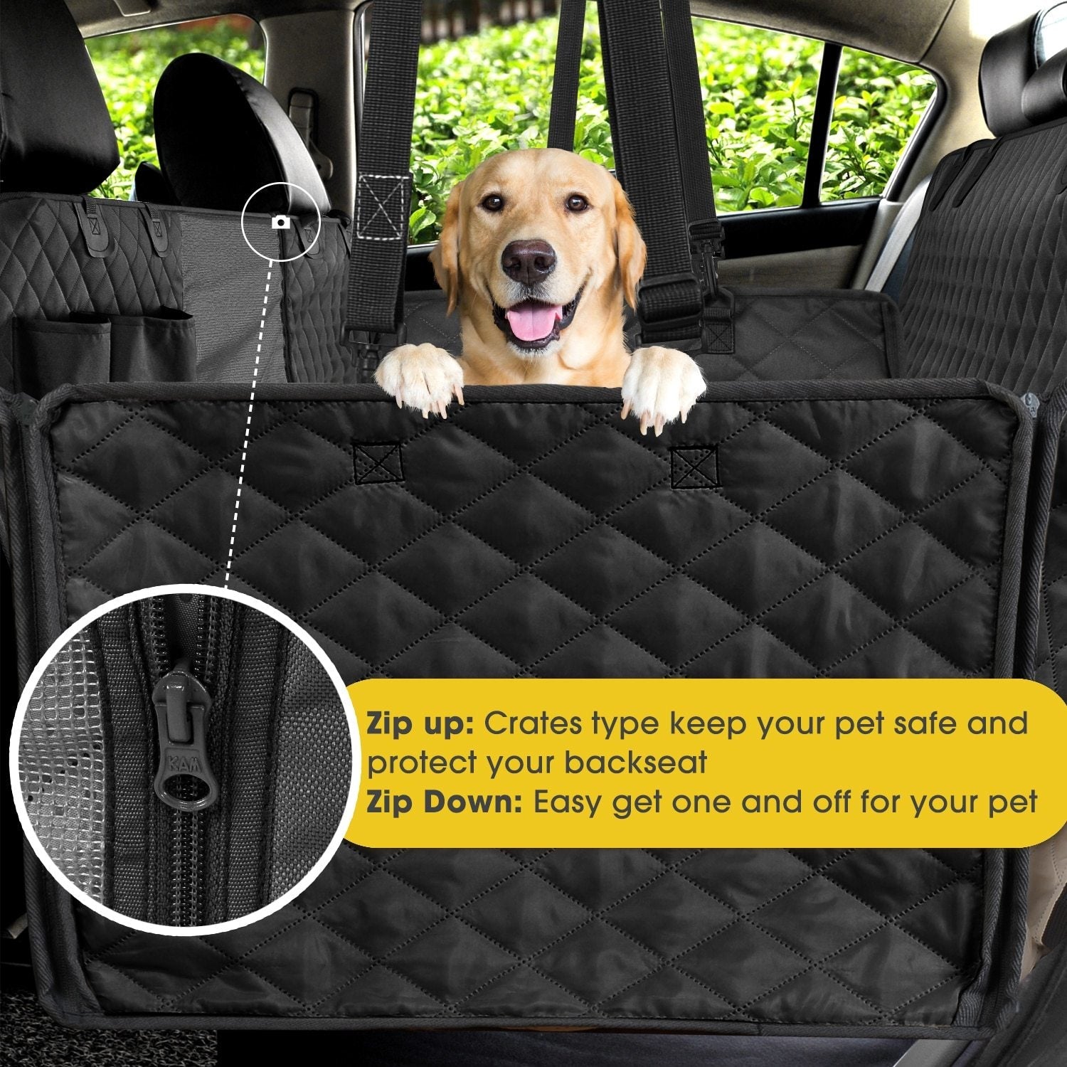 Waterproof Pet Car Seat Covers Yellow Pandora
