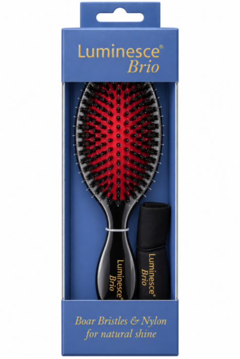 Luminesce Brio Boar Bristles & Nylon Brush Black Nak Health and Beauty