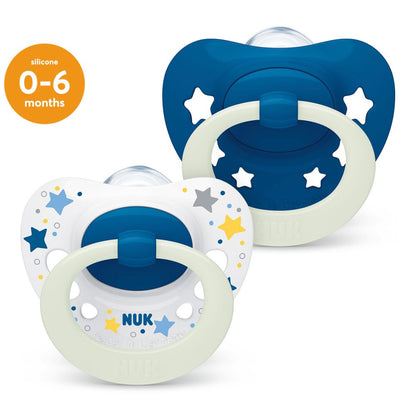 NUK
SIGNA NIGHT BLUE SILICONE SOOTHER S1 2PK Nak Health and Beauty