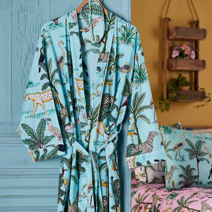 Jungle Print Dressing Gown - Jade S/M Nak Health and Beauty