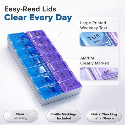 LIFE HEALTHCARE 7-DAY AM/PM PILLBOX **BEST-SELLER** Nak Health and Beauty