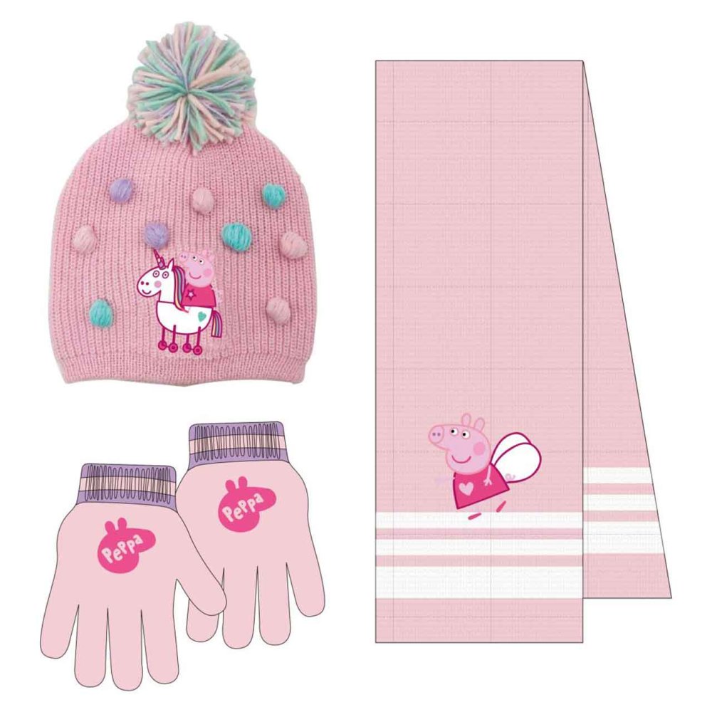 PEPPA PIG HAT, GLOVE & SCARF SET Nak Health and Beauty
