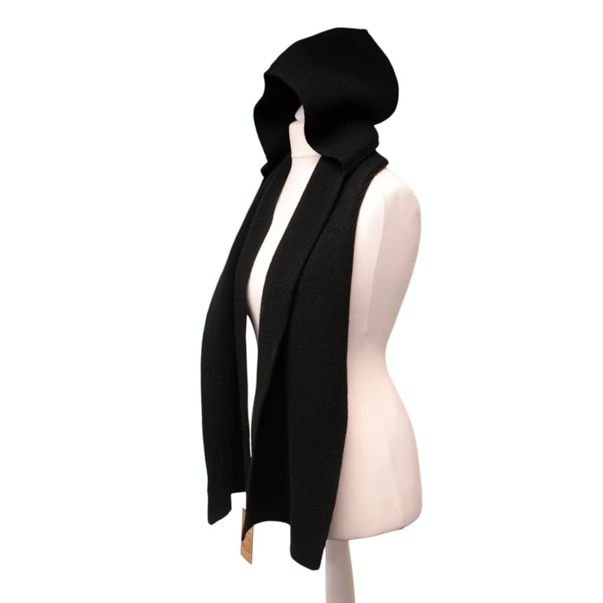Jess & Lou Black Rib Knit Hooded Scarf KS103 Nak Health and Beauty