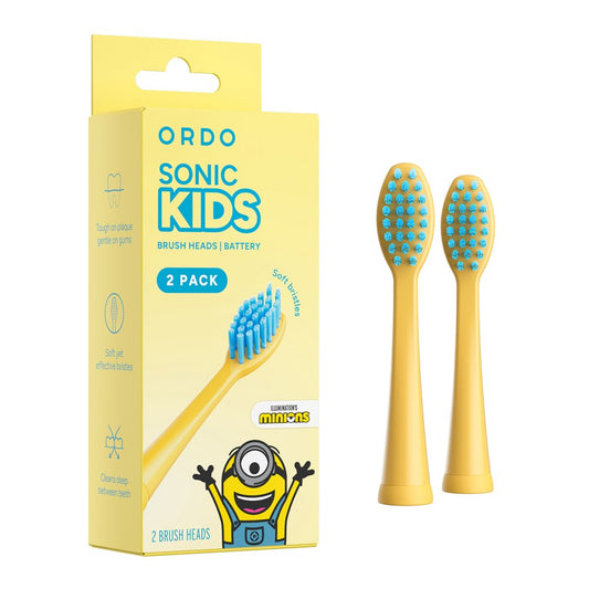KIDS BATTERY BRUSH HEADS MINIONS YELLOW 2PK Nak Health and Beauty