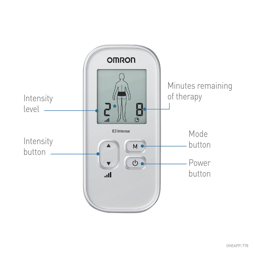 OMRON E3 SILVER INTENSE PORTABLE TENS MACHINE Nak Health and Beauty