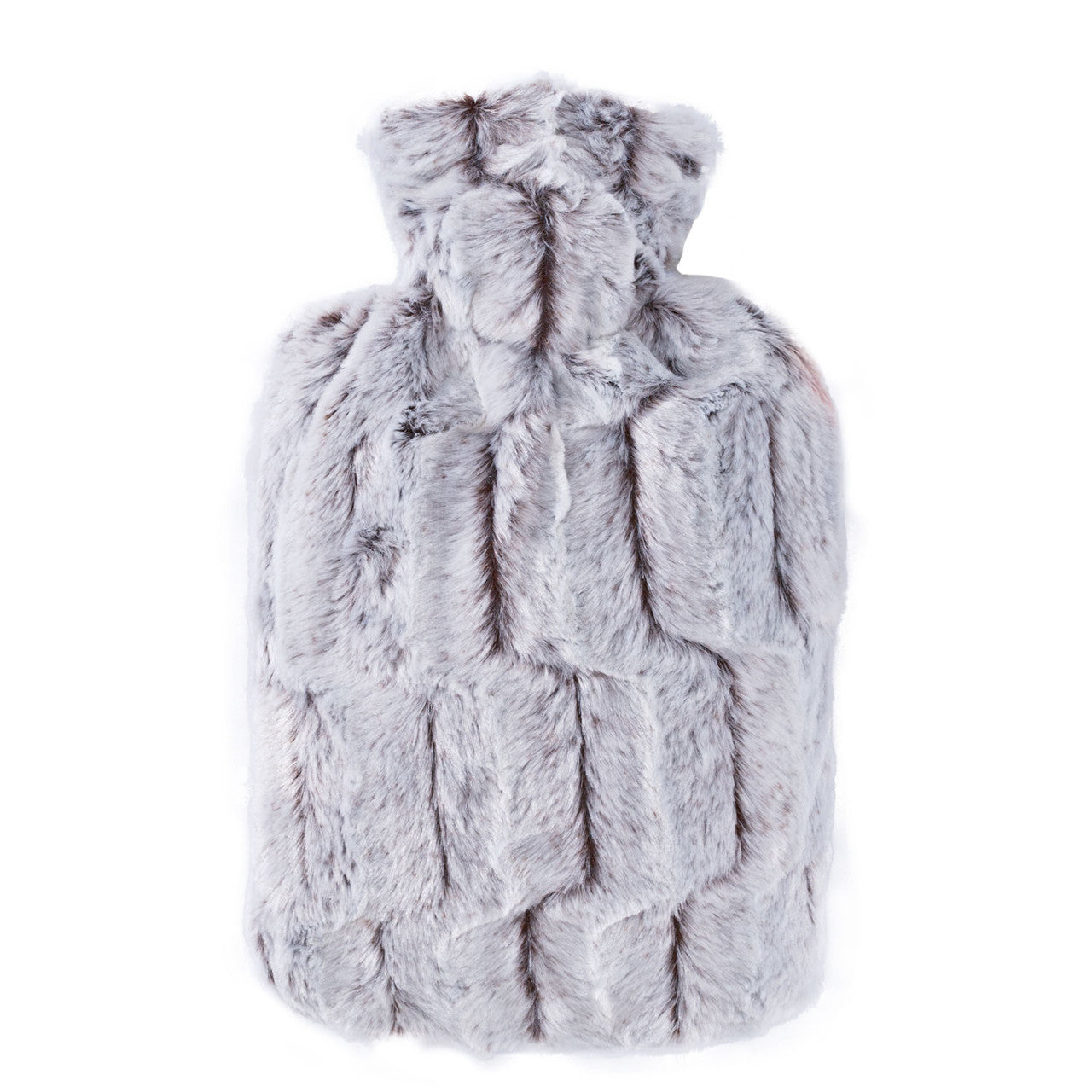 Classic hot water bottle 1.8 l with animal fur cover brown-silver Nak Health and Beauty