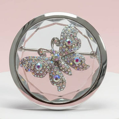 Butterfly Sparkly Compact Mirror with Gift Box Blue Nak Health and Beauty