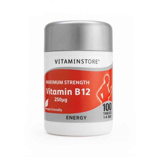 MAX STRENGHT VITAMIN B12 250UG TABLETS 100S Nak Health and Beauty
