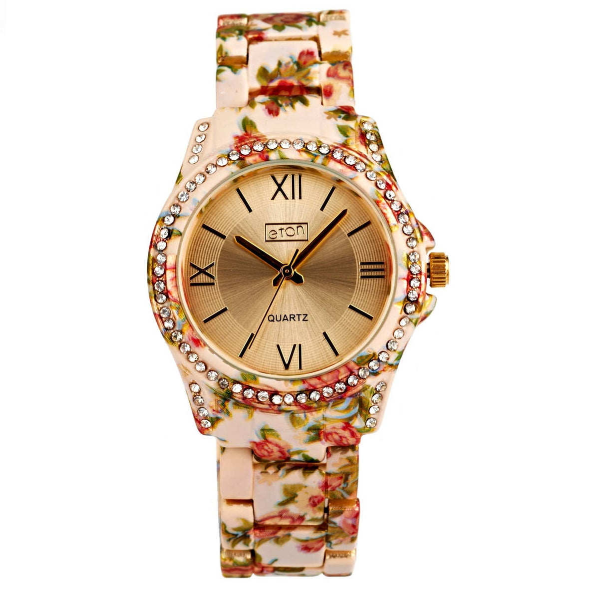 Elegant Satin Floral Women's Wrist Watch Nak Health and Beauty