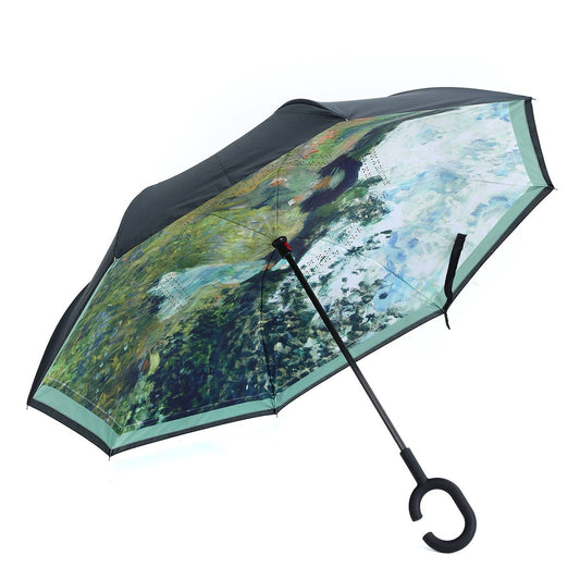 Woman with A Parasol Upside Down Umbrella in Green F976 Nak Health and Beauty
