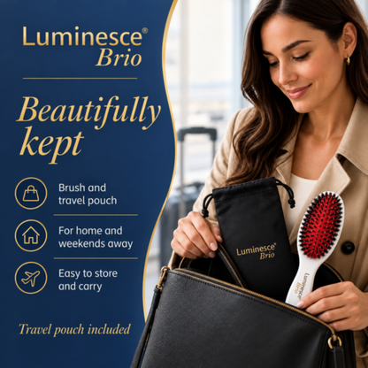 Luminesce Brio Boar Bristles & Nylon Brush White Nak Health and Beauty