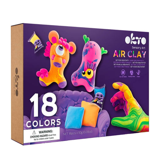 18 Colour Air Clay Modelling Set Nak Health and Beauty