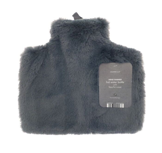 Hand Warmer Hot Water Bottle with Luxury Faux Fur Cover Black Nak Health and Beauty