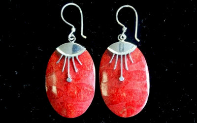 925 Silver Earrings - Oval Décor