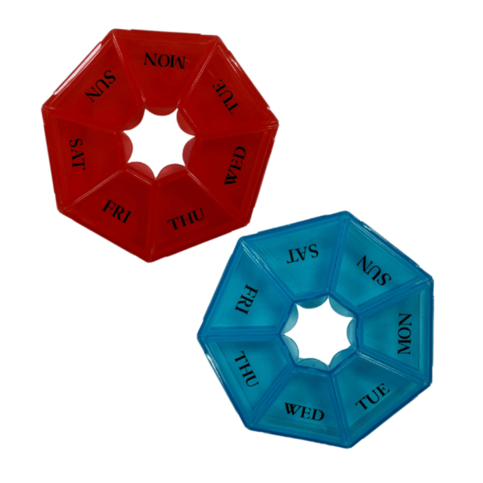 Life Seven Day Circular Pill Box Red or Blue Nak Health and Beauty