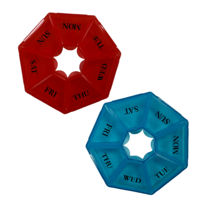 Life Seven Day Circular Pill Box Red or Blue Nak Health and Beauty