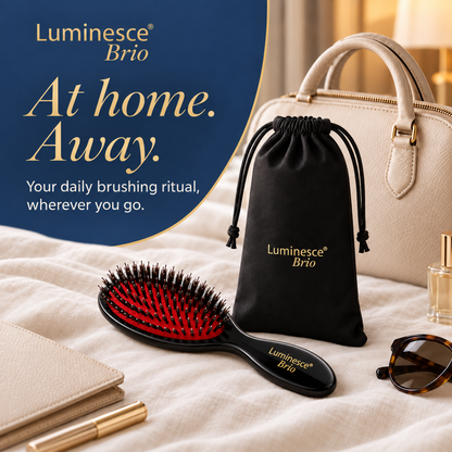 Luminesce Brio Boar Bristles & Nylon Brush Black Nak Health and Beauty