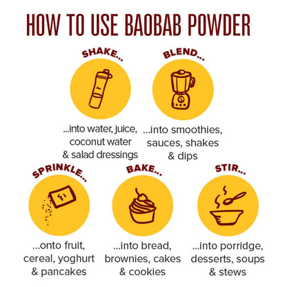 Organic Baobab Powder | Superfood For Energy & Immunity 80g Nak Health and Beauty