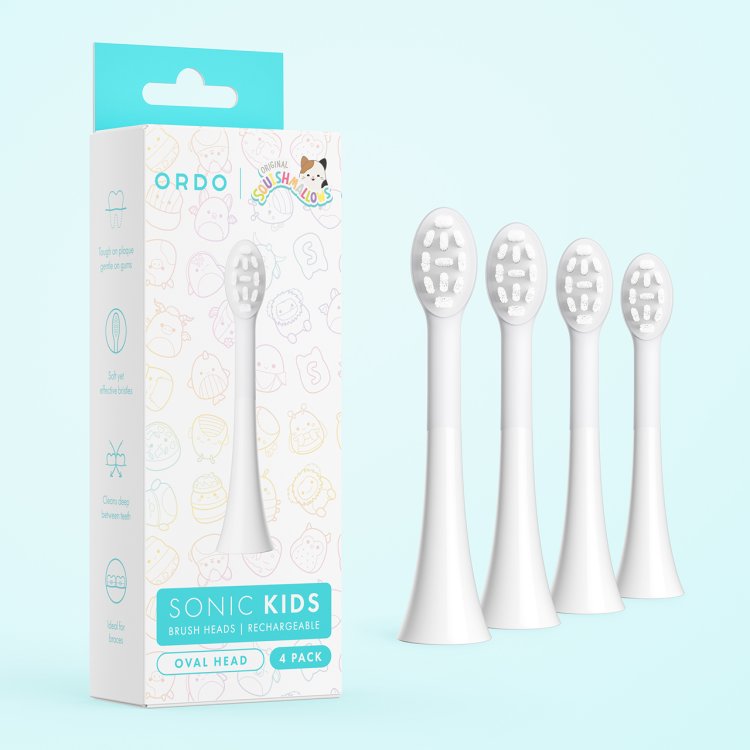 Ordo sonic kids brush heads white 4pk Nak Health and Beauty