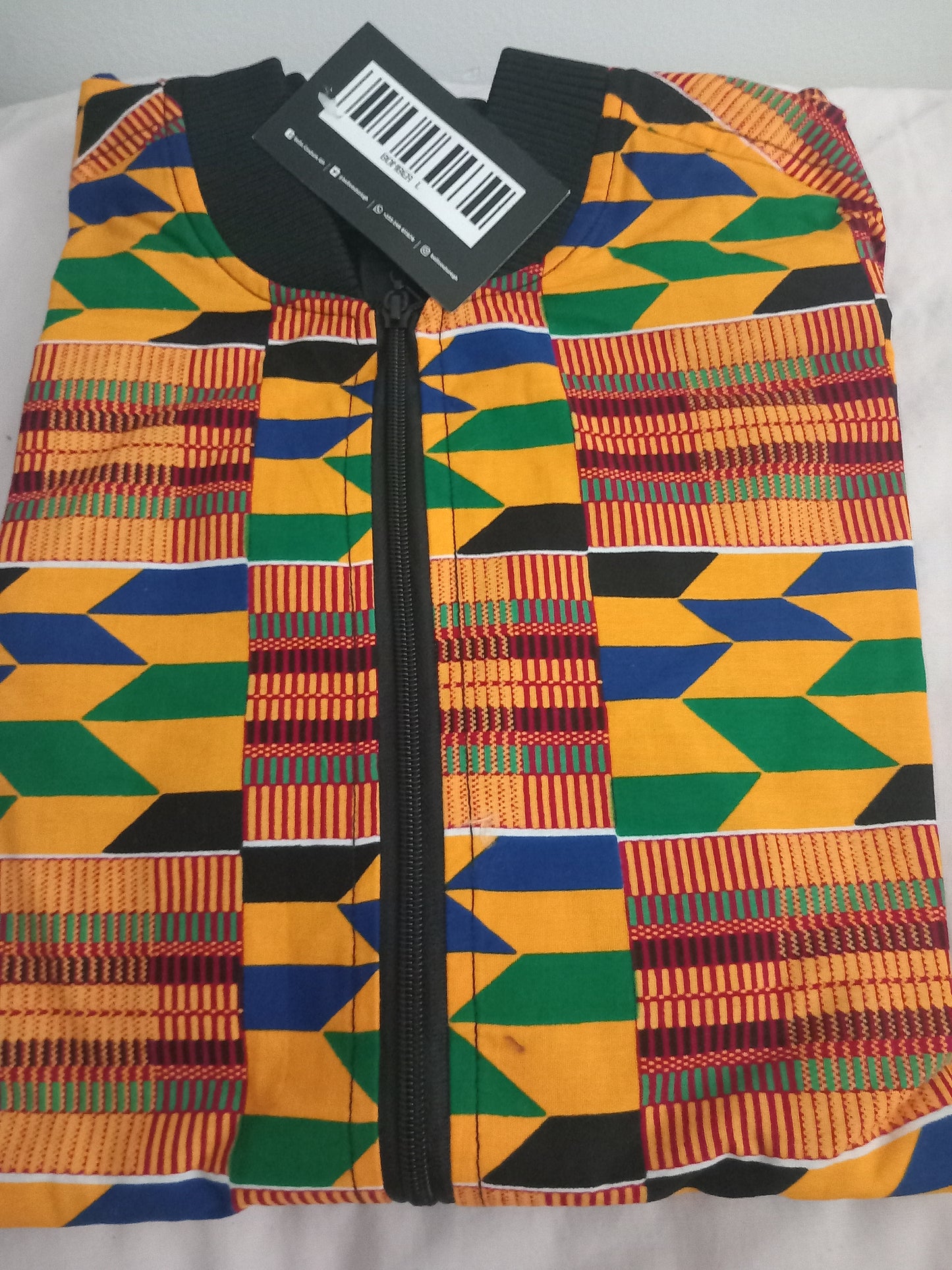 Womens Kente Bomber Jacket Large