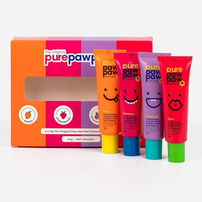 Pure Paw Paw Ointment 4pc (15g Mango, 15g Blackcurrant, 15g Cherry & 15g Strawberry) Nak Health and Beauty