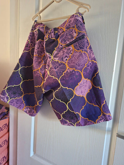 Womens African Print Shorts with Short Sleeve Top Large Nak Health and Beauty