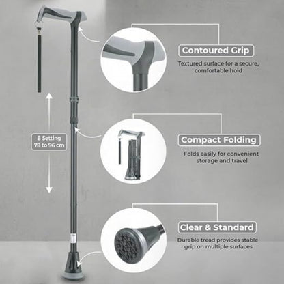 *New* Life All Terrain Ergonomic Grip Walking Stick Nak Health and Beauty