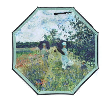 Woman with A Parasol Upside Down Umbrella in Green F976 Nak Health and Beauty