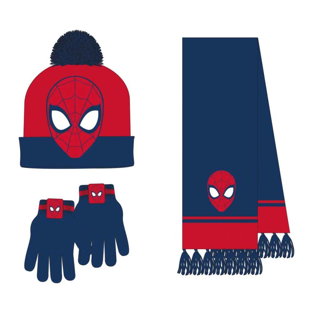 SPIDERMAN HAT, GLOVE & SCARF SET Nak Health and Beauty