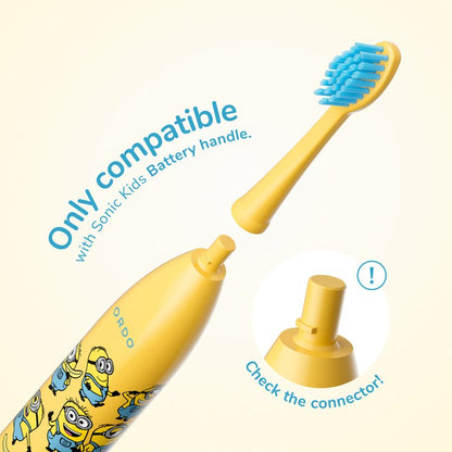 KIDS BATTERY BRUSH HEADS MINIONS YELLOW 2PK Nak Health and Beauty