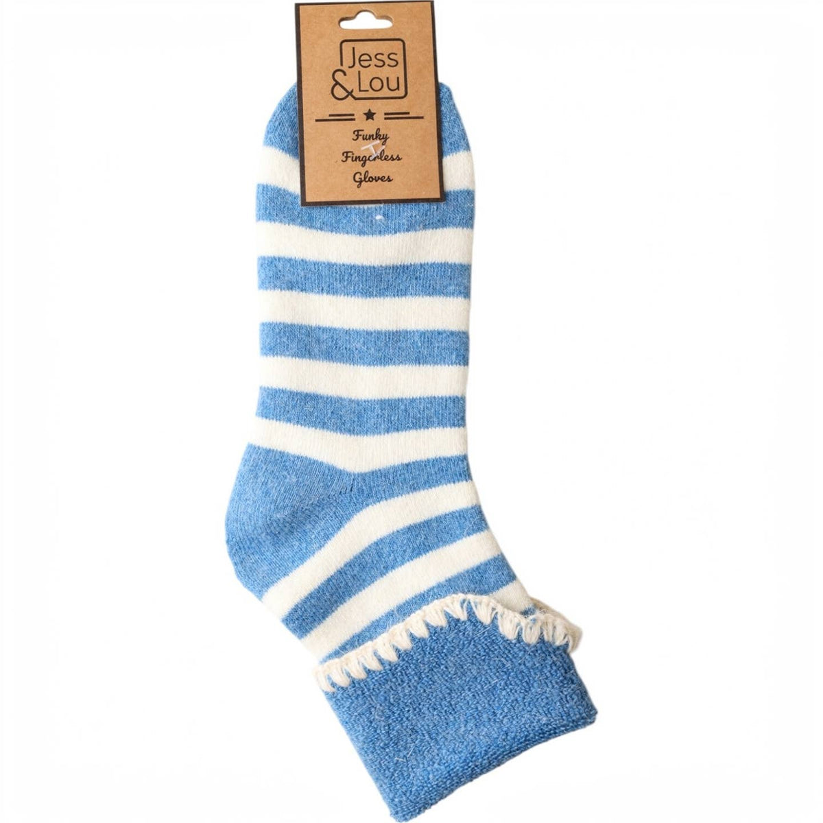 Jess & Lou Cornflower Stripe Cosy Cuff Socks SL787 Nak Health and Beauty