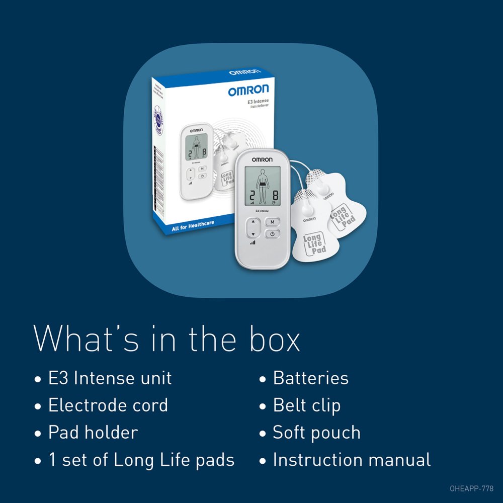 OMRON E3 SILVER INTENSE PORTABLE TENS MACHINE Nak Health and Beauty