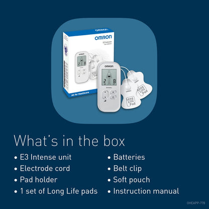 OMRON E3 SILVER INTENSE PORTABLE TENS MACHINE Nak Health and Beauty