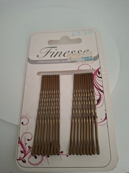 Finesse 18 Brown HairGrips 5.9cm Nak Health and Beauty