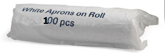 1x100]White  Disposable Aprons on Rolls Nak Health and Beauty