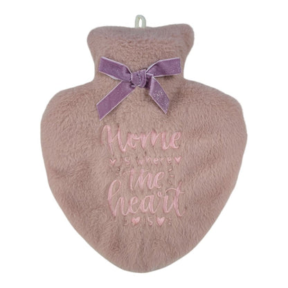 HEART EMBROIDERED COVERED HOT WATER BOTTLE Nak Health and Beauty