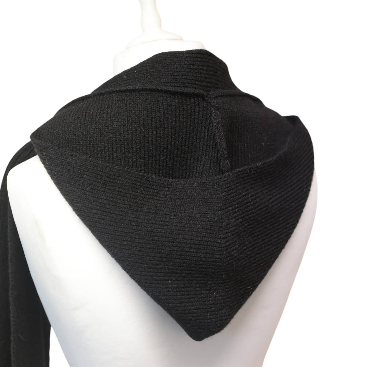 Jess & Lou Black Rib Knit Hooded Scarf KS103 Nak Health and Beauty