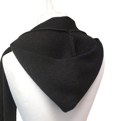 Jess & Lou Black Rib Knit Hooded Scarf KS103 Nak Health and Beauty