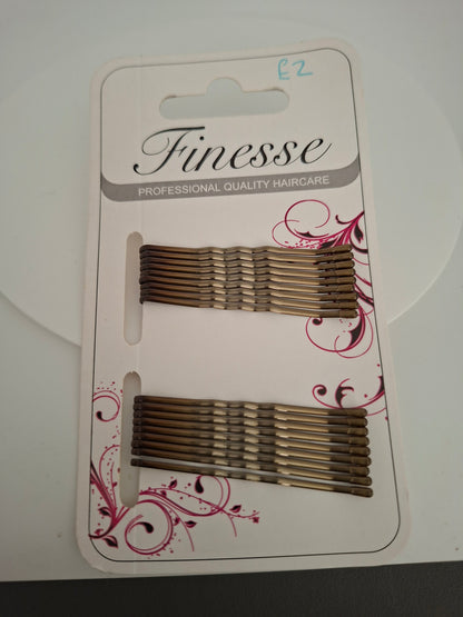 Finesse 18 Brown HairGrips 4.8cm Nak Health and Beauty