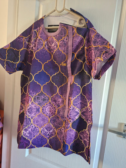 Womens African Print Shorts with Short Sleeve Top Large Nak Health and Beauty