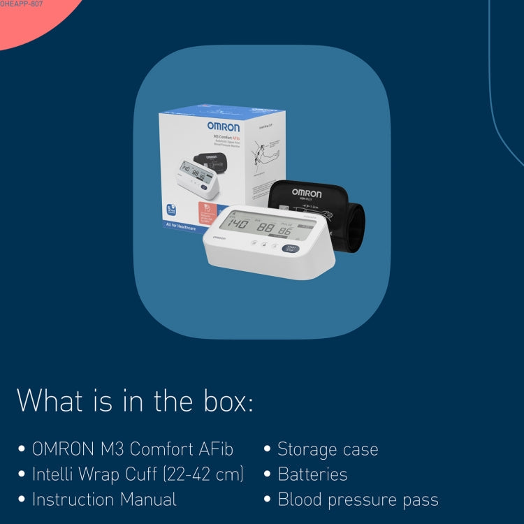 OMRON M3 COMFORT AFIB BLOOD PRESSURE MONITOR Nak Health and Beauty