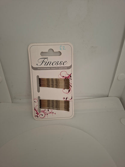 Finesse 18 Brown HairGrips 4.8cm Nak Health and Beauty